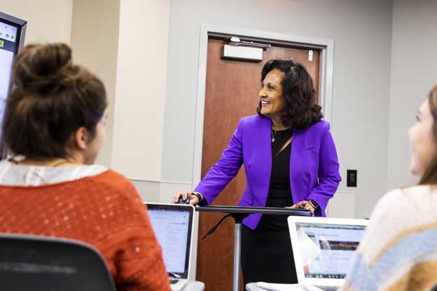 Faculty member teaching a class