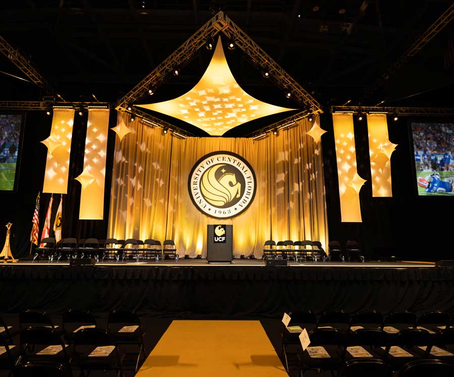 Empty UCF Commencement stage